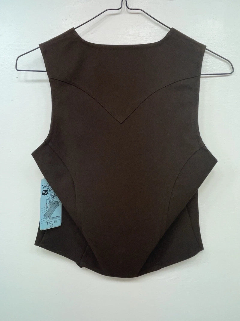 New Women’s Brown Dickson Jenkins Cut Off Button Up Vest #7953 3B-62
