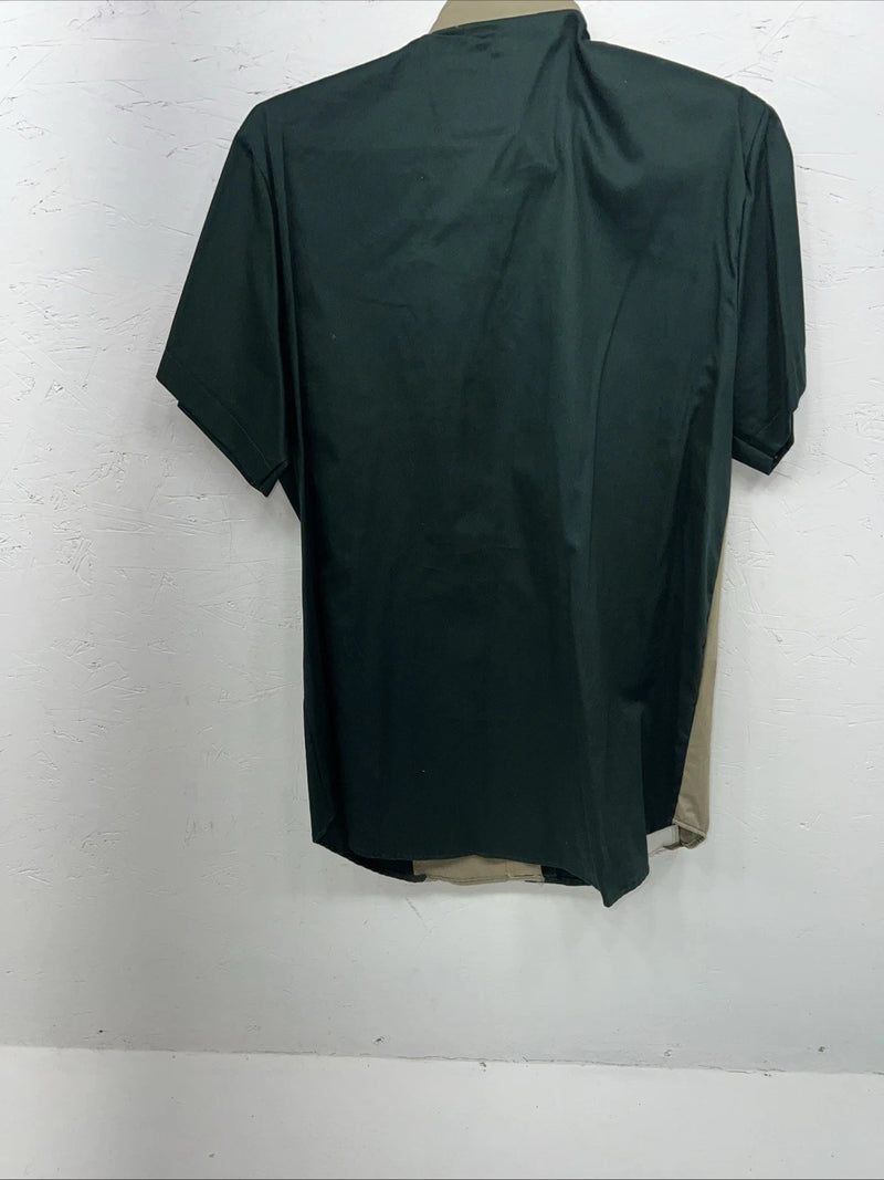 New Men’s Brooks&Dunn Green Short Sleeve Button Up Shirt Shoulder Pads. M S-37