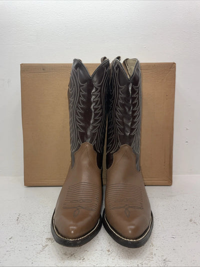 New Men’s Brown Texas Brand Cowboy Boots. 508201 10.5 10 1/2 D. 7-90