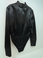 New Women’s Black Congress Classics Long Sleeve Zip Up Body Suit M 3B-114