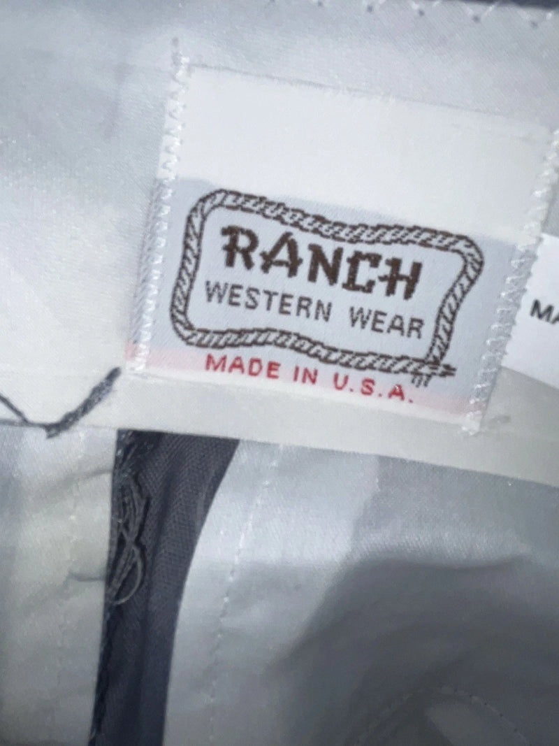New Vintage Blue Ranch Polyester Pants #P1023 SS-32
