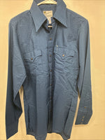 New Men’s Dickson Jenkins Blue Long Sleeve Pearl Snap Size 34 KK-113
