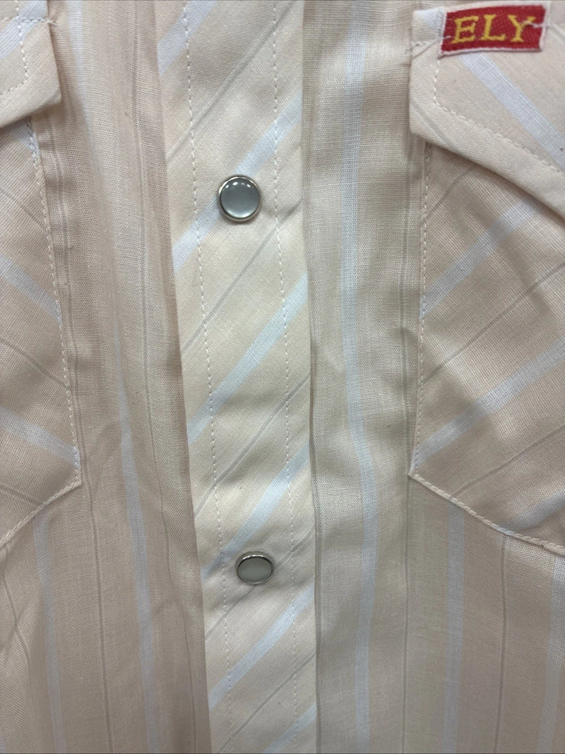 New Kids ELY Plains Tan Stripe Long Sleeve Pearl Snap Size 16 CC-115