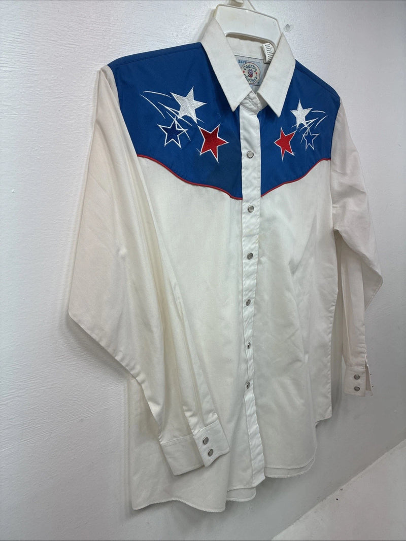 New Women’s Country Charmer White Long Sleeve Pearl Snap Medium KK-104