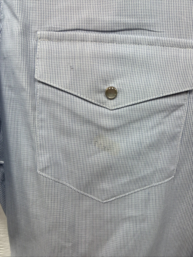 New Men’s Texas Sage Blue Short Sleeve Pearl Snap 16.5 Large Q-82