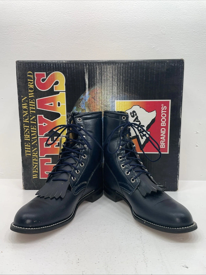 New Women’s Navy Texas Brand Cowboy Boots. 4445 8 M. 16-18
