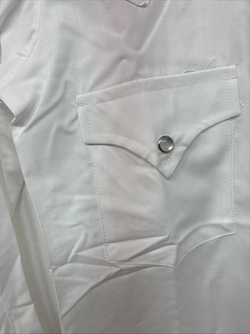 New Kids ELY Cattleman White Long Sleeve Pearl Snap Size Boy 8 YY-64