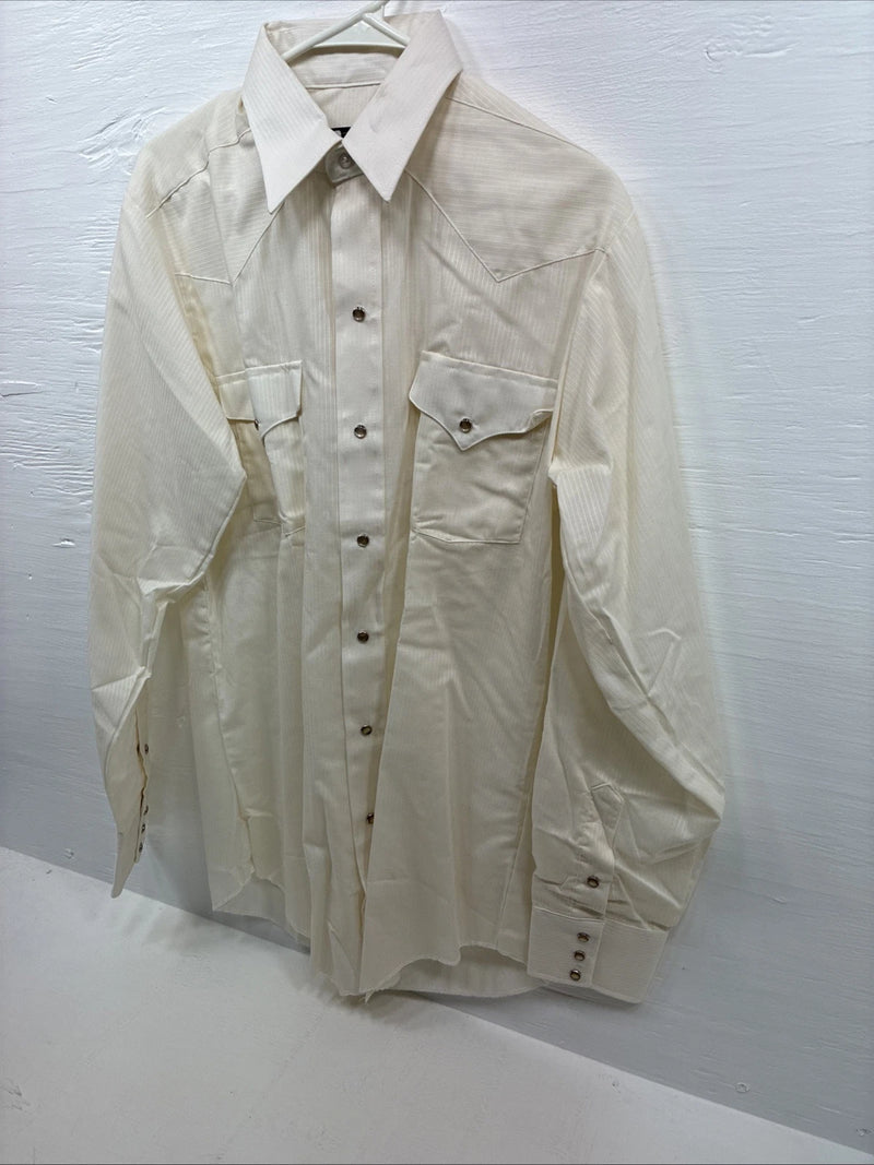 New Men’s Panhandle Yellow Long Sleeve Pearl Snap 15 Medium F-69