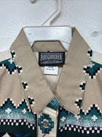 New Women’s Roughrider Tan Designed Long Sleeve Button Up Medium YY-92