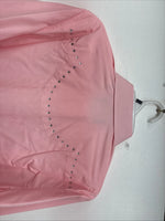 New Women’s White Horse Pink Gem Long Sleeve Pearl Snap Medium KK-95