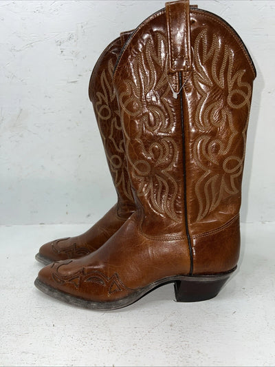 New Women’s Brown J. Chisholm Cowboy Boots. D 874 6.5 6 1/2 M. 19-122