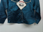 New Children’s Cumberland Outfitters Blue Satin Long Sleeve Button Up S 3C-50
