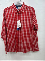 New Boy’s Wrangler Red Flannel Long Sleeve Button Up 2XL F-104