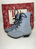 New Children’s Blue Texas Brand Lace Up Cowboy Boots. 9.5 9 1/2 D. 24-24 