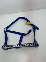 New Tough 1 Blue Nylon Satin Hardware Full Horse Halter #50-2031 3C-13