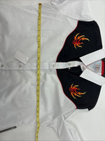 New Women’s Country Charmers White Flame Long Sleeve Pearl Snap XL II-63