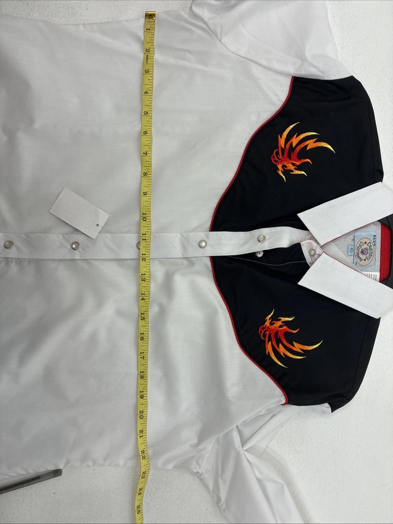 New Women’s Country Charmers White Flame Long Sleeve Pearl Snap XL II-63