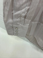 New Men’s ELY Cattleman Off White Long Sleeve Pearl Snap 15 X 34 Medium E-46