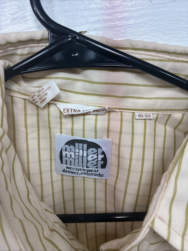 New Kids Miller Yellow Stripe Long Sleeve Pearl Snap Size XL CC-122