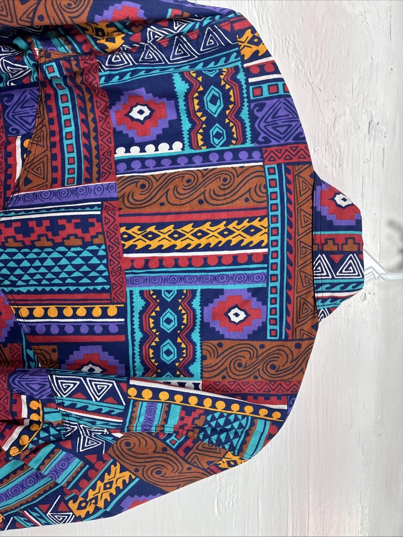 New Men’s San Angela Multiple Color Design Short Sleeve Button Up Medium J-75