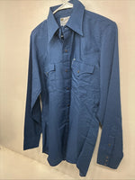 New Men’s Dickson Jenkins Blue Long Sleeve Pearl Snap Size 34 KK-113