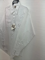 New Men’s ELY Cattleman White Long Sleeve Pearl Snap 17.5 X 35 XL R-45