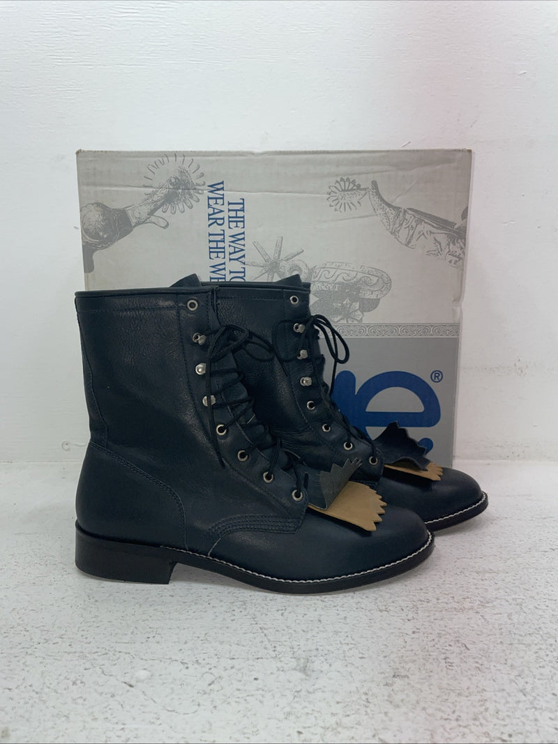 New Men’s Navy Lace Up Acme Cowboy Boots. C 4016 8 M. 4-115