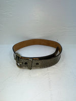 New Black Genuine Leather Circle Y Gold Glitter 30” Belt #F23 JJ-45