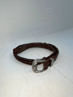New Brown Genuine Leather Braided Rope 28” Belt #02/4703 JJ-153