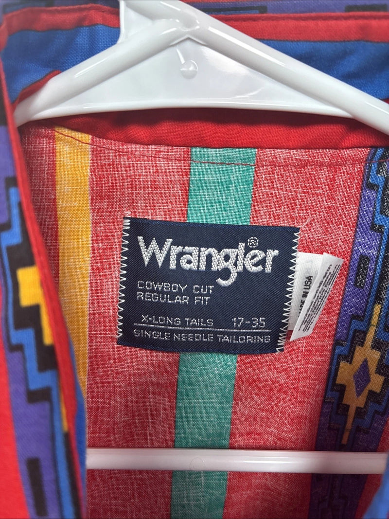 New Men’s Wrangler Multicolor Long Sleeve Button Up 17 XL DD-4