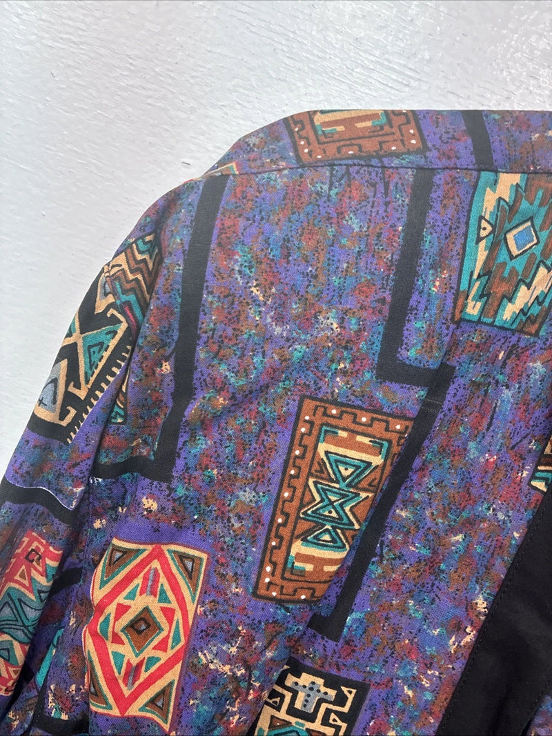 New Women’s Mine & Bills Purple Design Long Sleeve Button Up Small YY-132