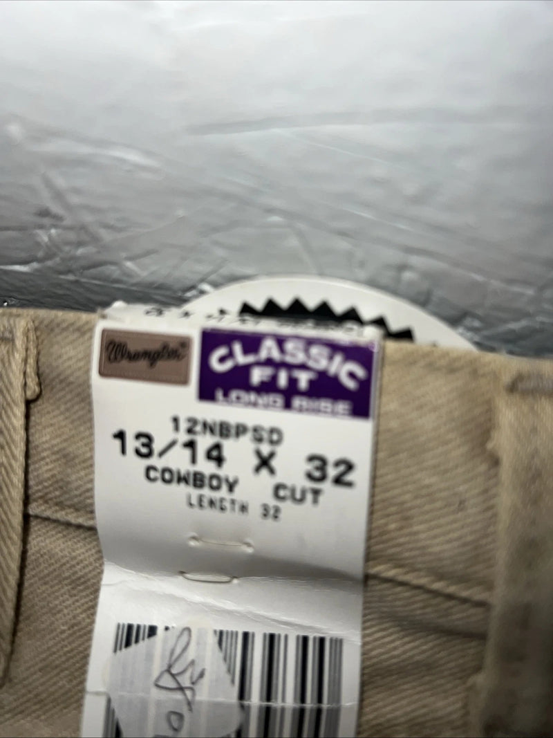 New Women’s Tan Bareback Wrangler Classic Fit Denim Jeans. 13/14x32 H-19