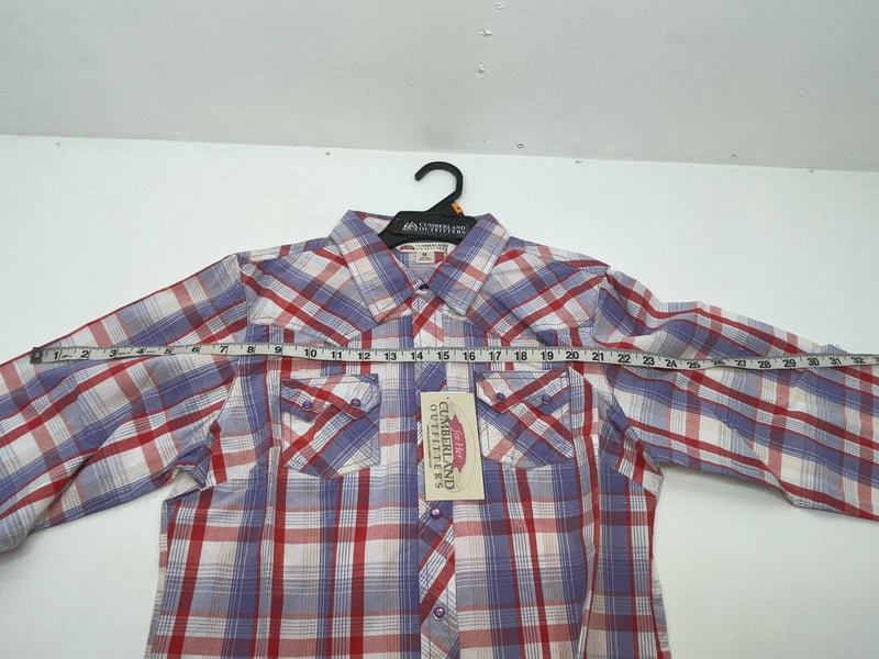 New Women’s Plaid Cumberland Outfitters Long Sleeve Button Up Shirt M 3B-37