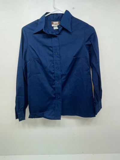 New Women’s Blue Fenton Long Sleeve Button Up Shirt #5328 3B-53