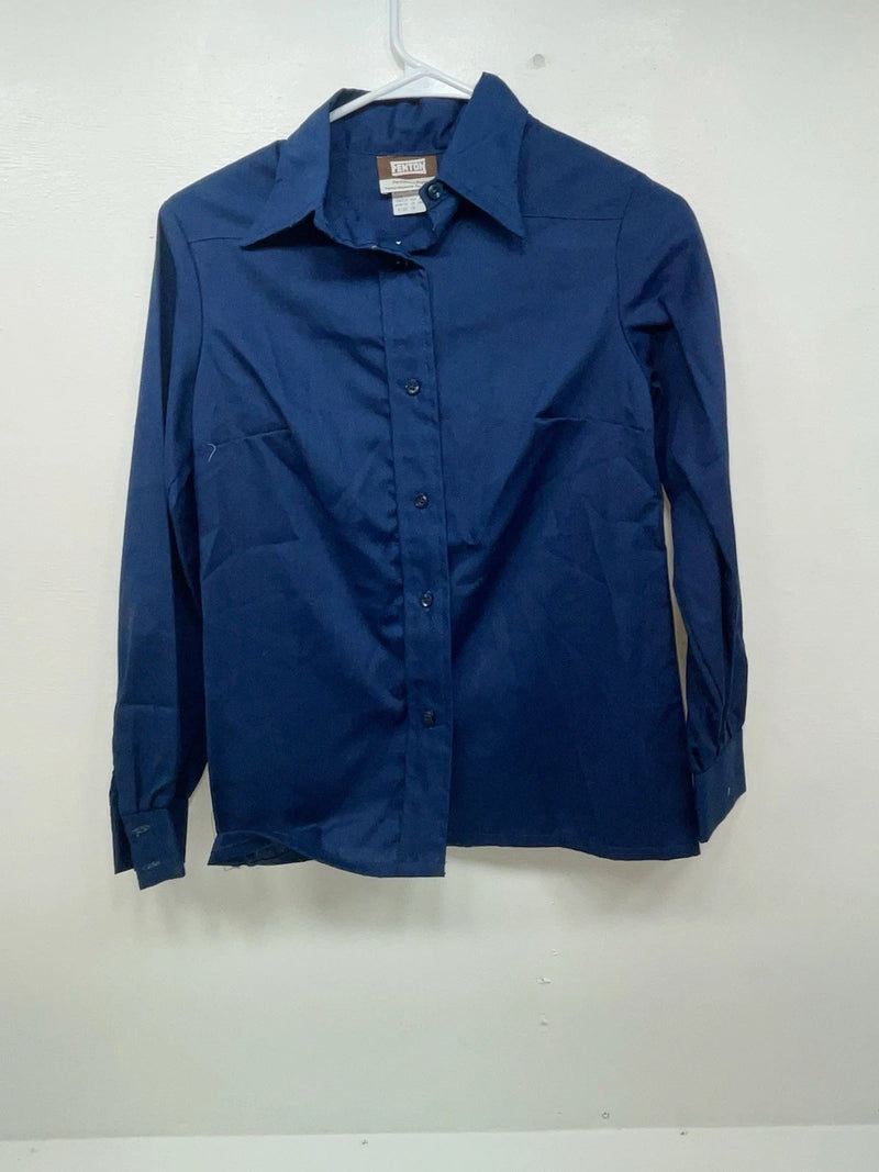 New Women’s Blue Fenton Long Sleeve Button Up Shirt #5328 3B-53