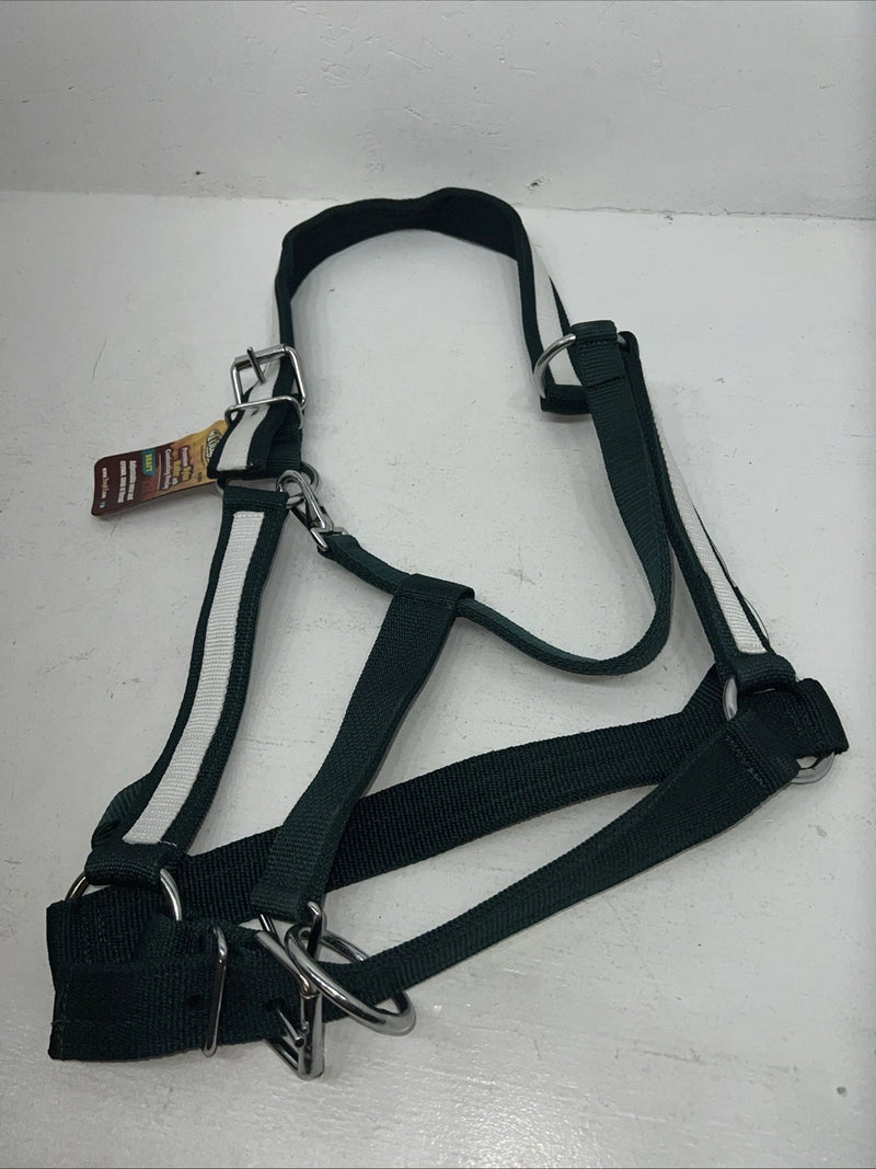 New Tough 1 Green White Nylon Deluxe Draft Halter #50-9575 W-36