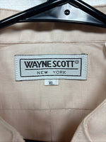 New Wayne Scott Tan Long Sleeve Button Up English Shirt XL AA-73