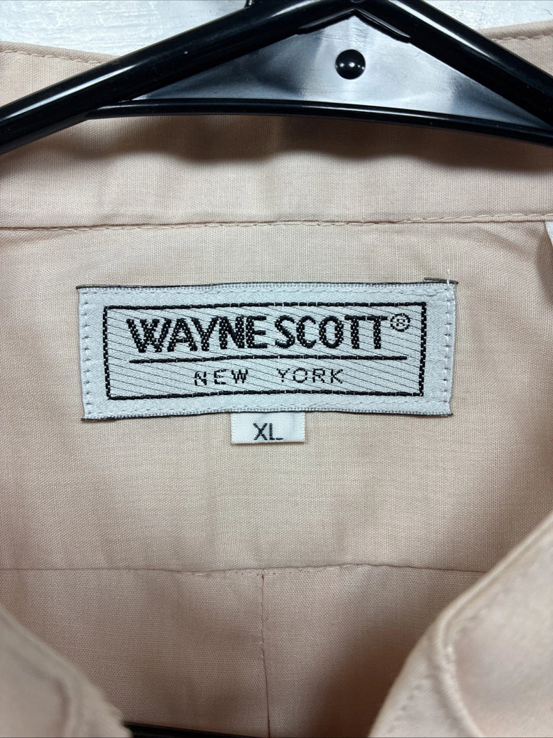 New Wayne Scott Tan Long Sleeve Button Up English Shirt XL AA-73