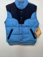 New Women’s Blue Comfy Puffer Lariat Vest 12 #8596 UU-31