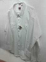 New Men’s ELY Cattleman White Designed Long Sleeve Pearl Snap 20.5 4XL X-106
