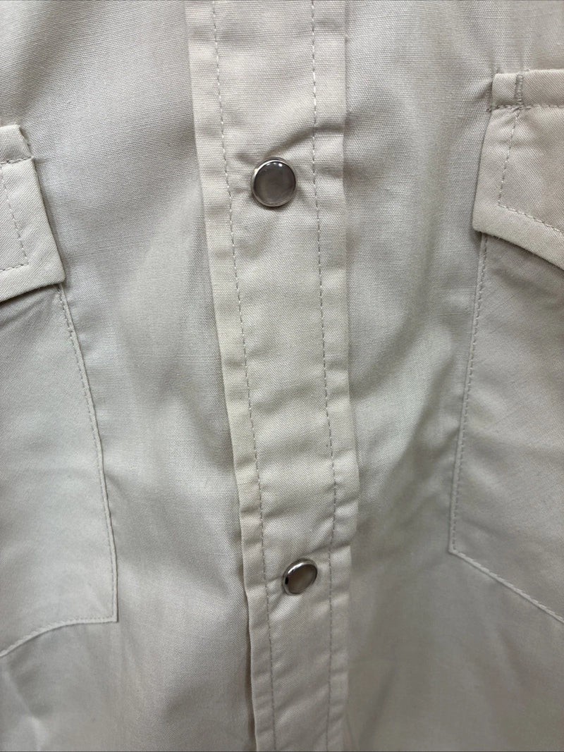 New Men’s ELY Cattleman Tan Short Sleeve Pearl Snap Shirt  16 Large X-103
