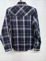 New Kids ELY Cattleman Purple Plaid Long Sleeve Pearl Snap Medium DD-28