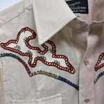 New Men’s Champion Western Cream Long sleeve pearl snap 15 X 34 medium B-74