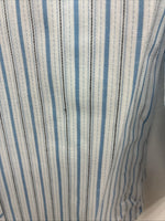 New Kids White Horse Blue stripe Long Sleeve Pearl Snap Medium DD-52