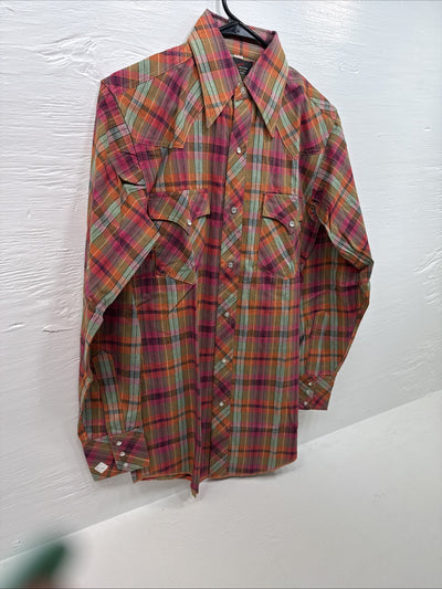 New Men’s Champion Western Multiple Color long sleeve pearl 14.5 X 33 small B-66