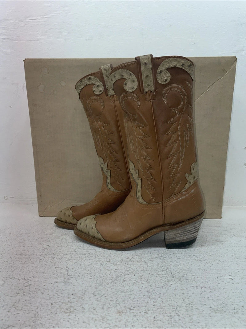 New Youth Brown Texas Brand Cowboy Boots. L 192 5 M. 2-127