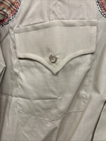 New Men’s Champion Western Brown Design Long Sleeve Pearl Snap 15.5 Medium X-12