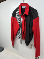 New Women’s Cowboy Threads Black Red Long Sleeve Button Up Large TT-77