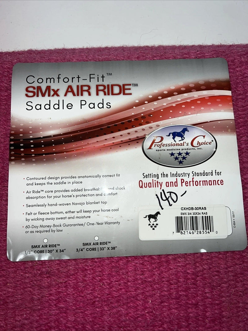 New Professionals Choice Pink Wool SMx Air Ride Saddle Pad 30x34 Pad-17