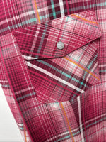 New Women’s Cumberland Pink Plaid Long Sleeve Pearl Snap XL II-14